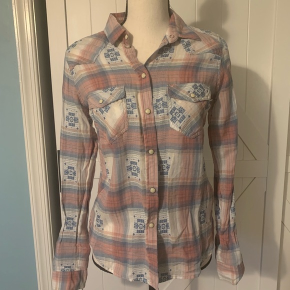 American Eagle Outfitters Tops - American Eagle Vintage Boyfriend Womens Plaid Button Down Shirt XS New With Tags